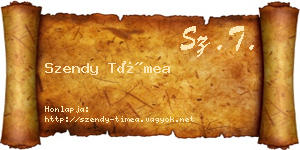 Szendy Tímea névjegykártya