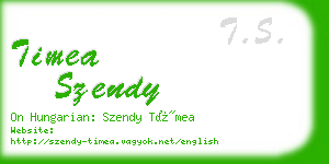 timea szendy business card